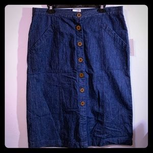 Button Denim Skirt